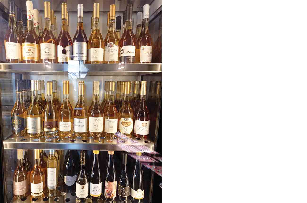 Wine selection at Bobajka restaurant