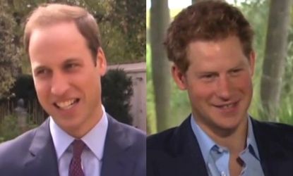 In an interview with Katie Couric, Prince William admitted that he was able to settle his wedding day jitters by laughing at his brother's very bad jokes.