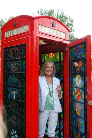 lady in phone box