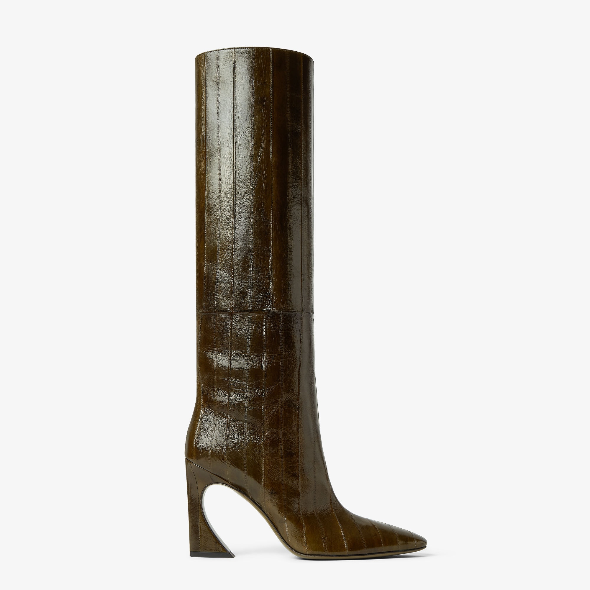 Fendi Arco Green Hagfish Leather Boots