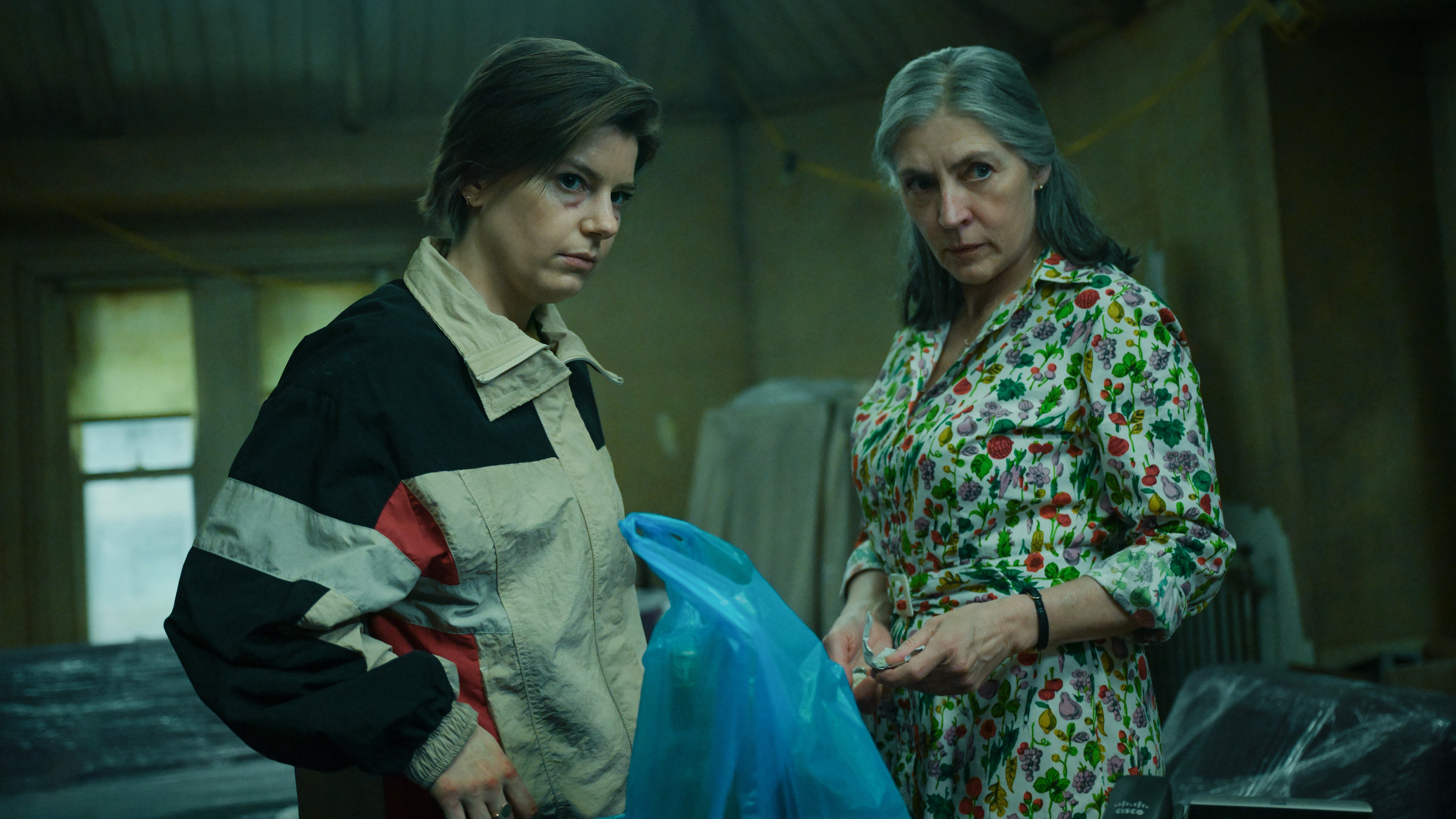 Aimee-Ffion Edwards and Saskia Reeves in &quot;Slow Horses,&quot; now streaming on Apple TV Plus.