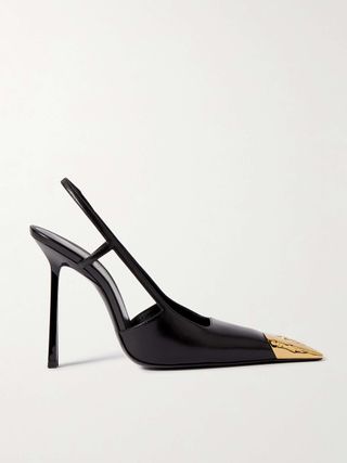 Verzierte Slingback-Pumps aus Leder von Jeanne