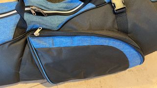 A detailed view of the ram fx travel bag pockets