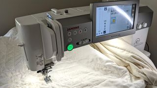 Janome Continental M7 review, a photo of a sewing machine on a table