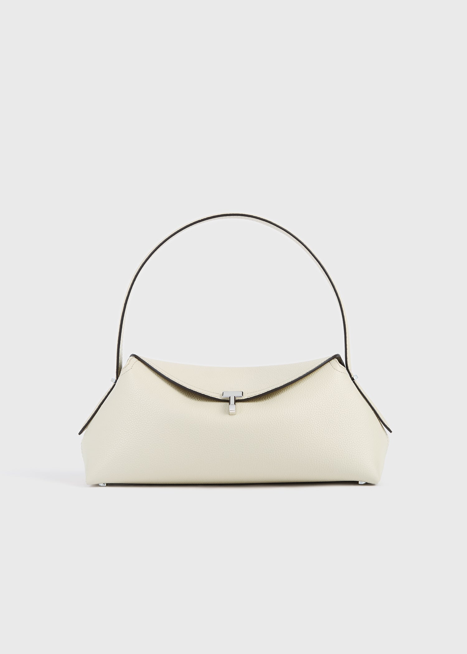 T-Lock Grained-Leather Shoulder Milk - One Size