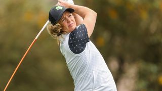 Amy Olson takes a shot at the 2023 US Women's Open