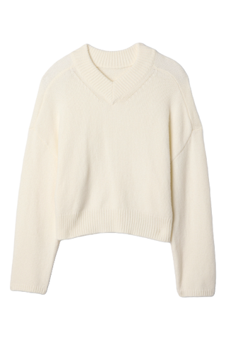 Gap CashSoft Cropped High V-Neck Sweater (Was $70) 