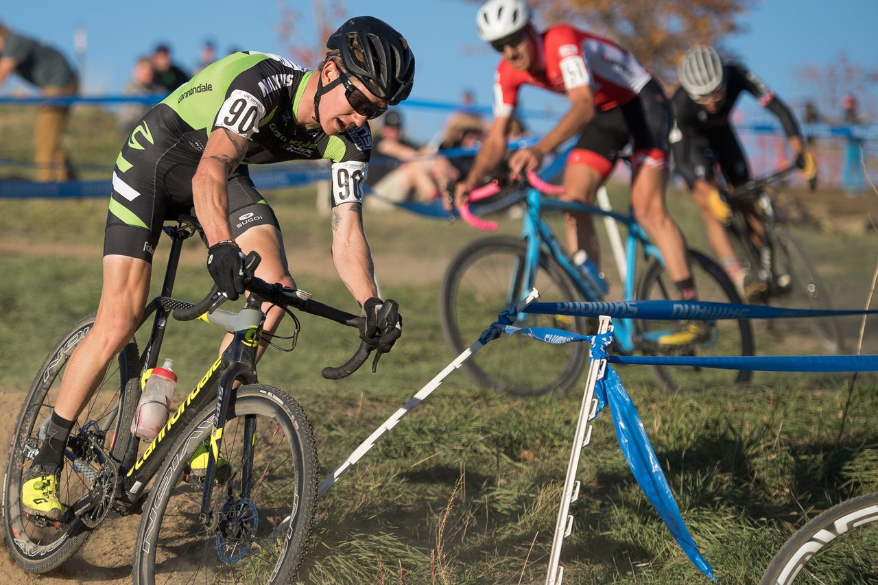 Riders traverse the course on Day 2 of racing at the US Open of Cyclo-cross
