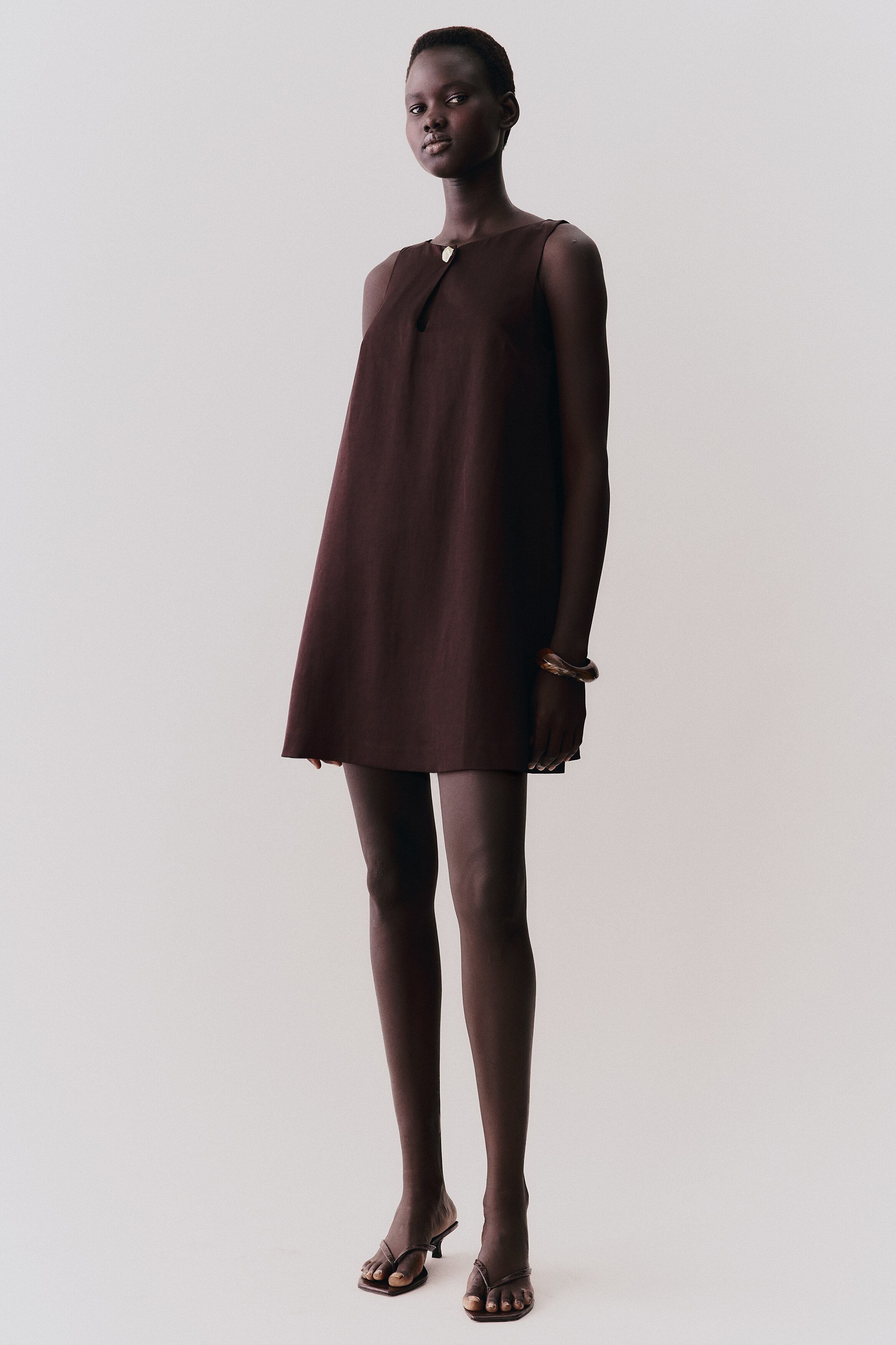 Maroon A-Line Mini Dress