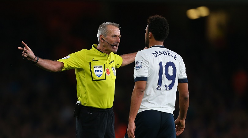 Mousa Dembele remonstrates with the referee during his Tottenham days