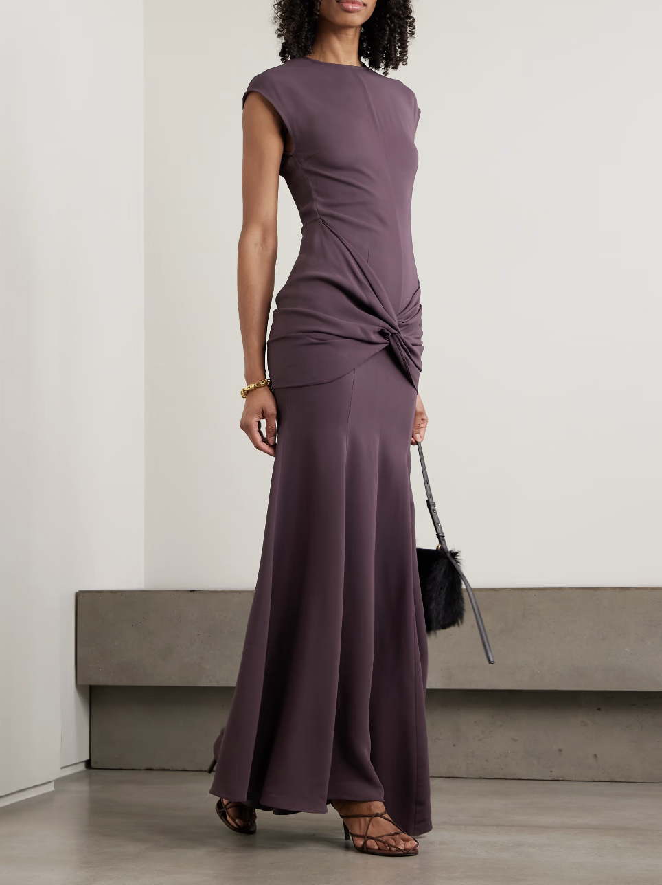 TOVE, Ames knotted draped stretch-jersey maxi dress