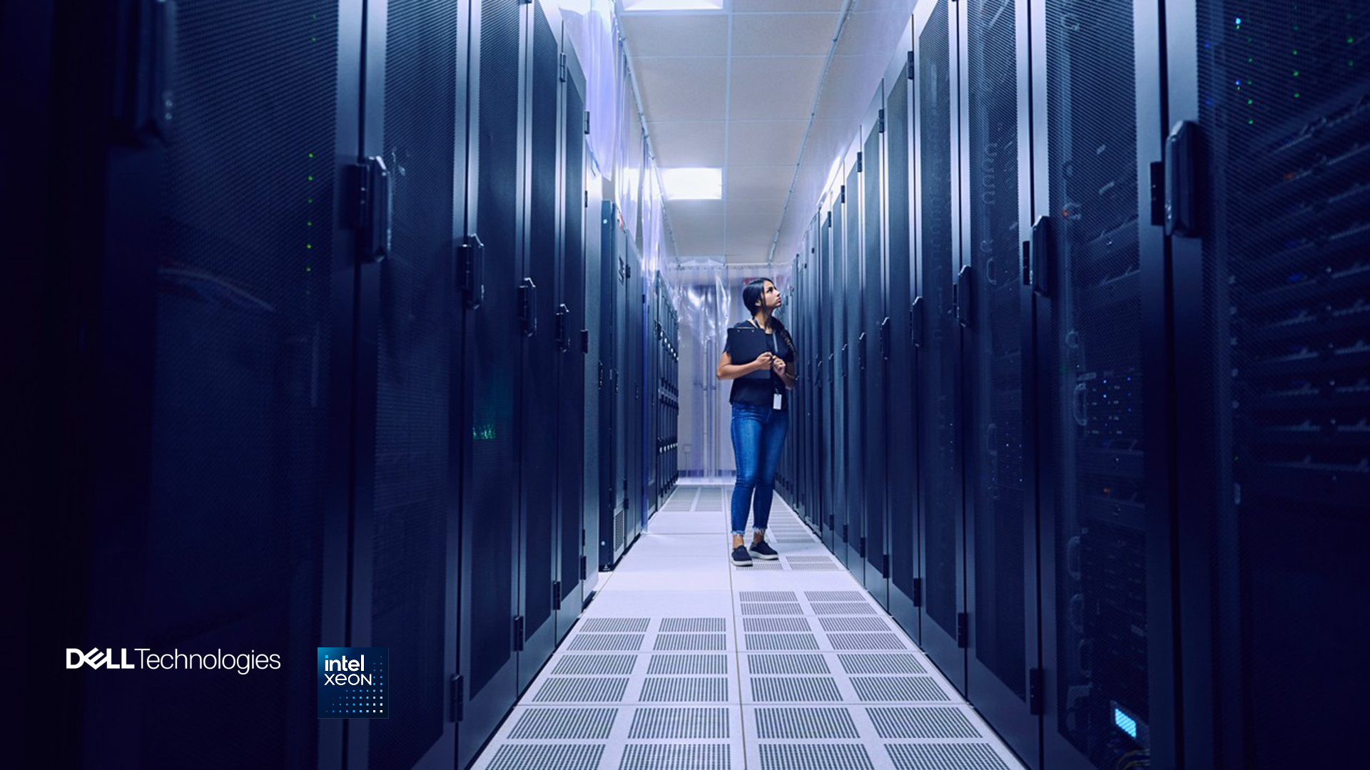 woman in server room 