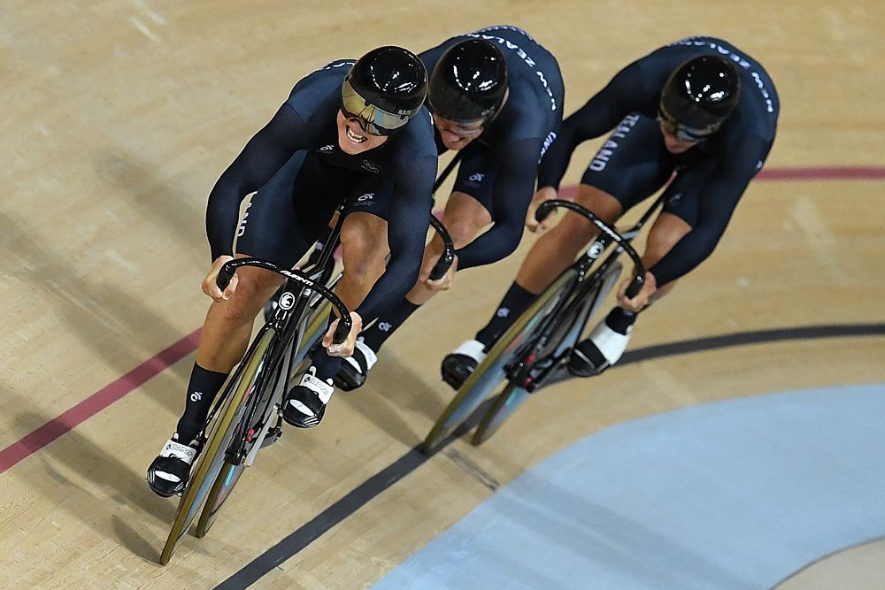 New Zealand men's sprint team - Ethan Mitchell, Sam Webster, Edward Dawkins