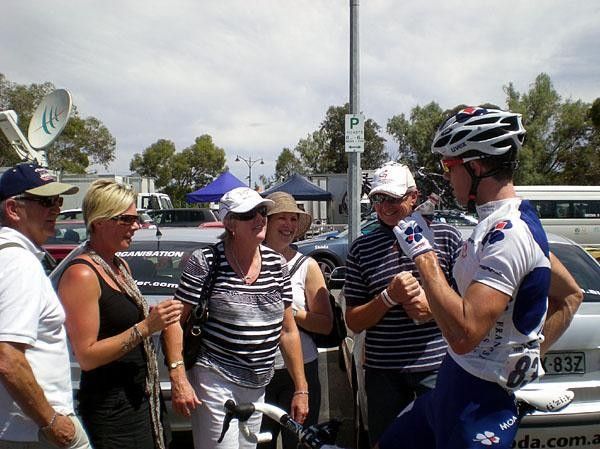 Timothy Gudsell also crashed and broke his collarbone