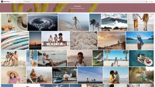 best stock photo sites: Adobe Stock search screen with images of beaches