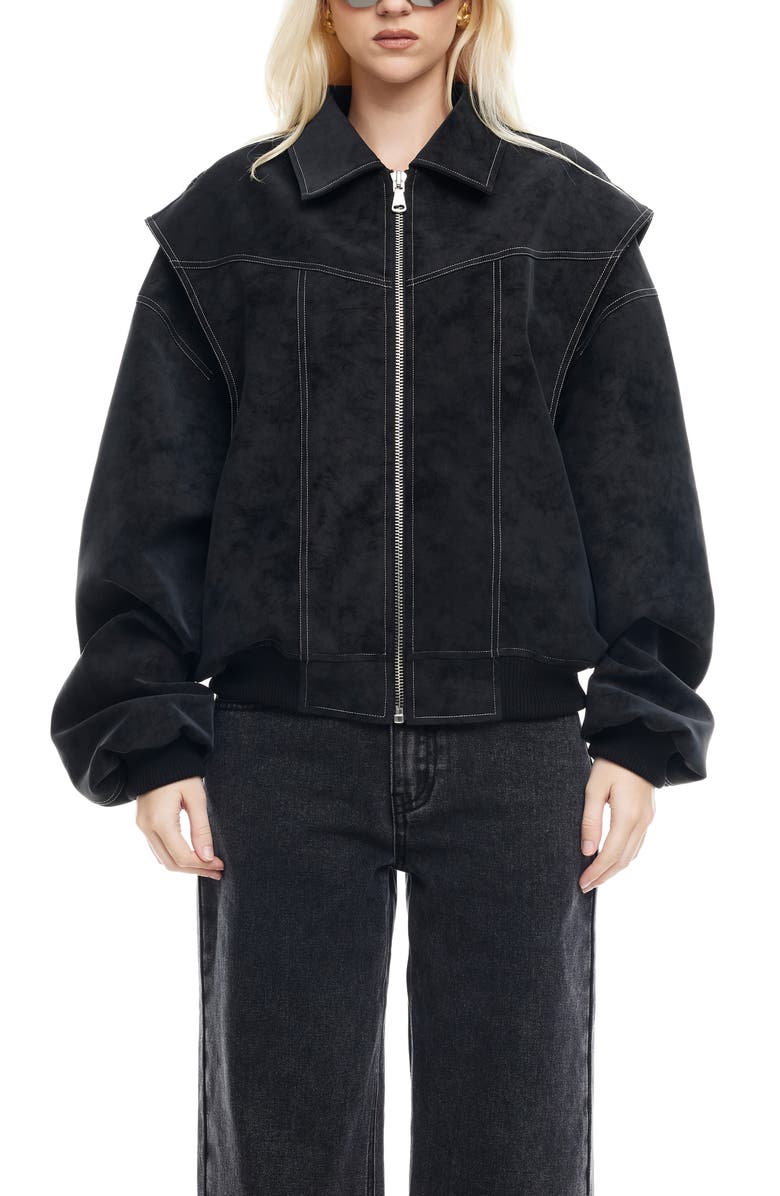 Vista Faux Suede Bomber Jacket