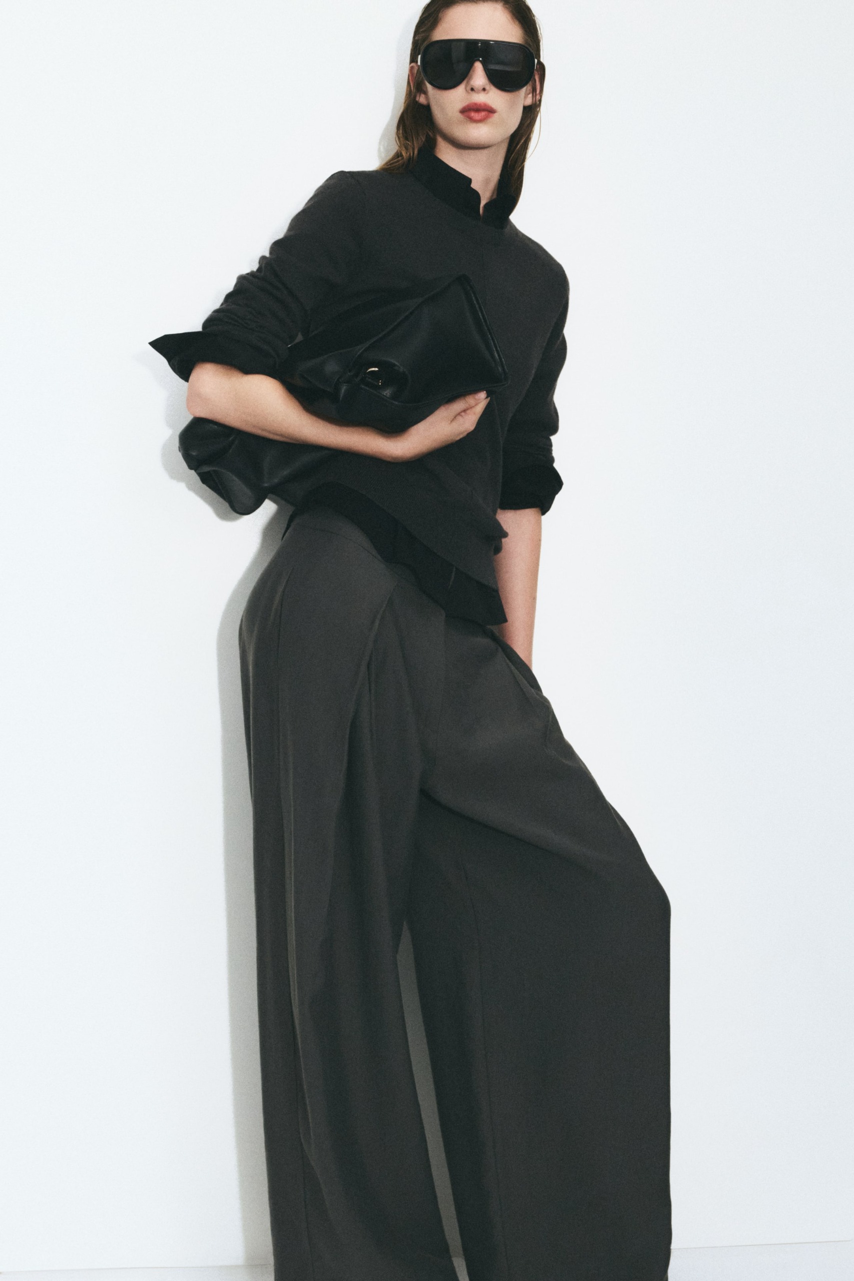 Wrap-Detail Barrel Trousers