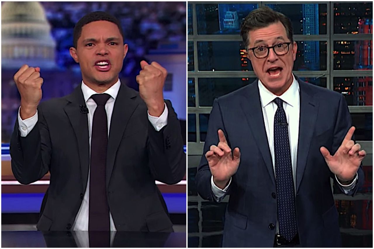 Stephen Colbert and Trevor Noah pan Trump&amp;#039;s Mexico &amp;quot;deal&amp;quot;