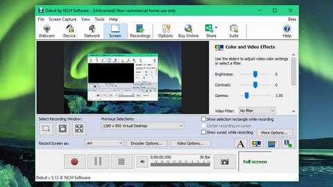 debut video capture software professional free