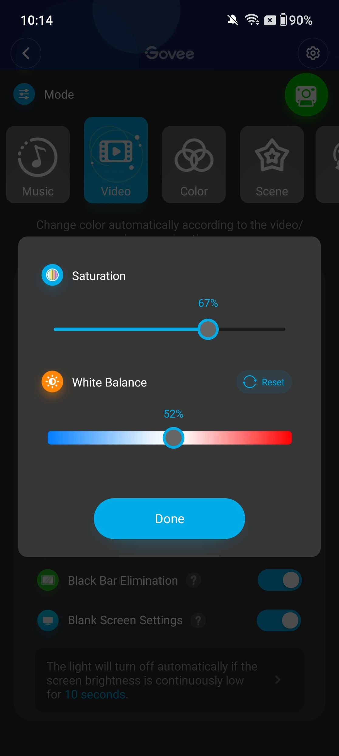 Govee app screenshots for TV Backlight 3 Lite