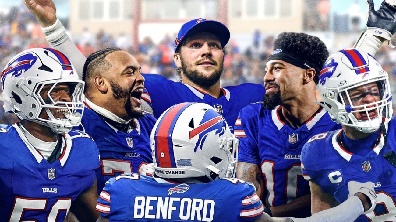 Josh Allen and other Buffalo Bills players on the Hard Knocks poster