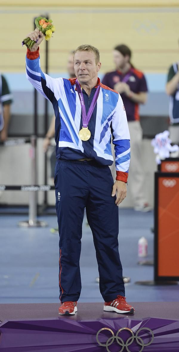 Chris Hoy (Great Britain) on the podium