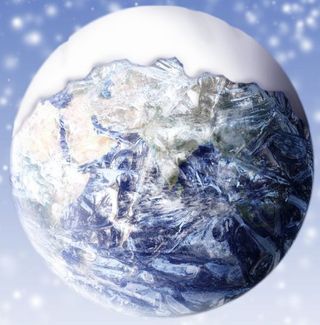 An artist's impression of Snowball Earth.