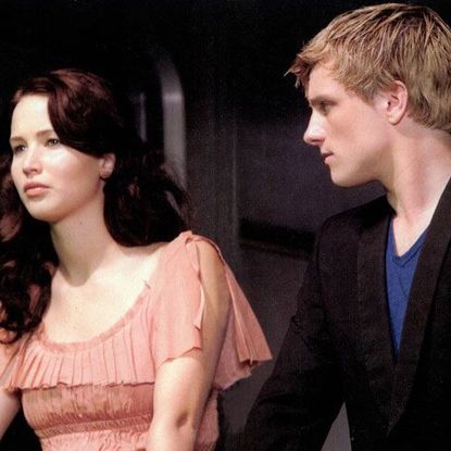 Jennifer Lawrence and Josh Hutcherson in a scene from 'The Hunger Games'