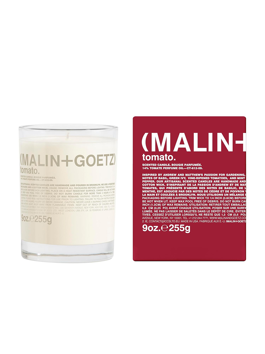 MALIN+GOETZ, Malin+goetz Tomato Candle &amp;ndash; Home Grown Tomato Aroma Fragrance Scented Candle, Natural Wax Blend, Fresh &amp;amp; Verdant Scent, Vegan &amp;amp; Cruelty Free, Single Wick Candle, Lasts 60 Hours