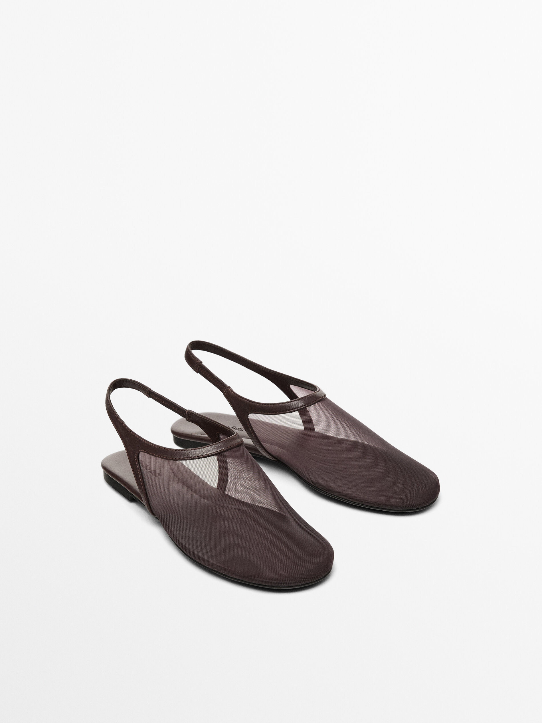 Reticular slingback ballet flat bottom