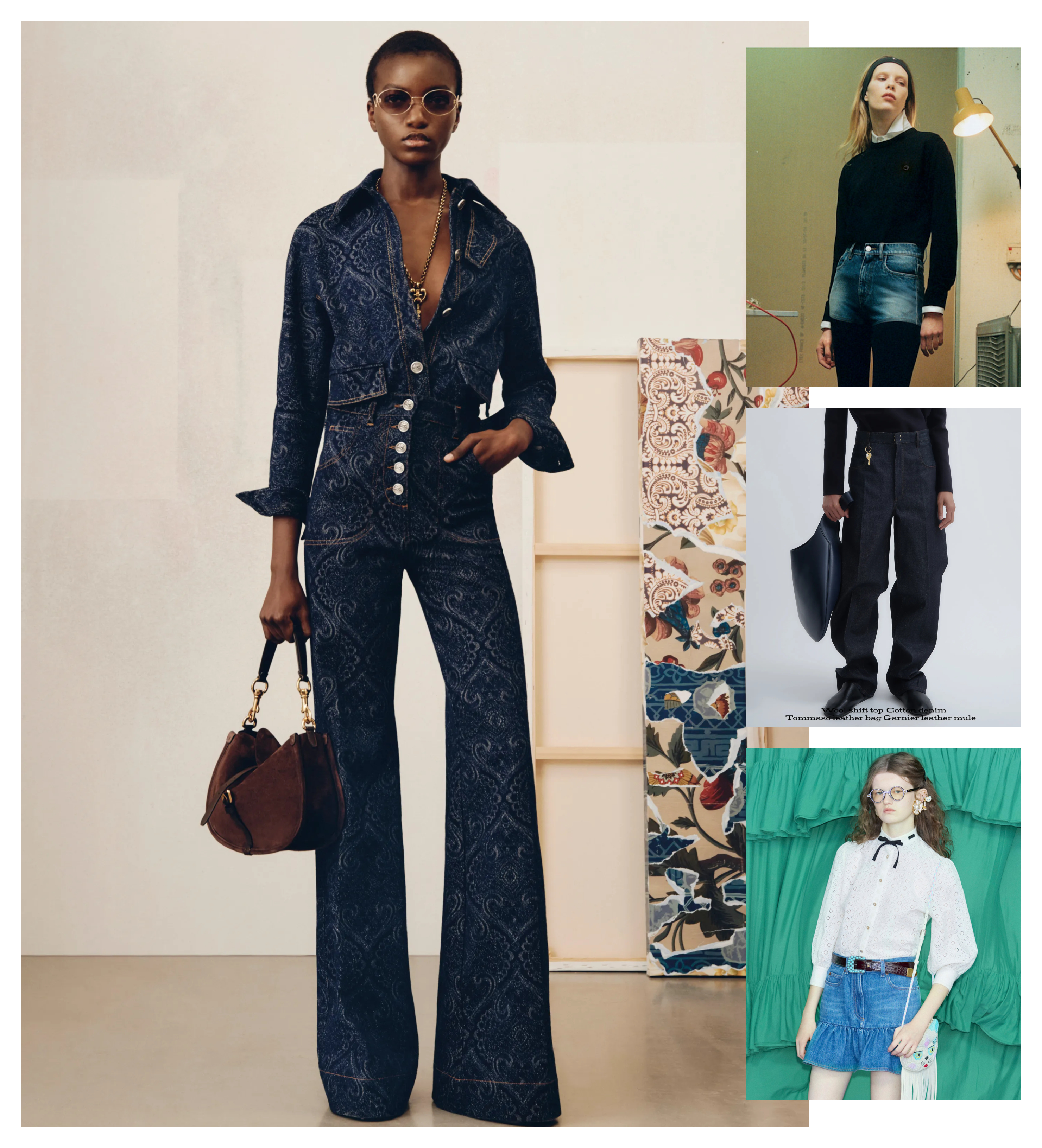 the high-waist denim summer 2025 trend at Etro, Coperni, Carven, Valentino