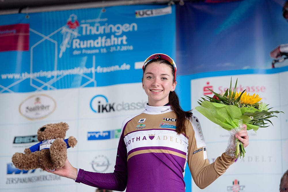 Lianne Lippert (Germany) retains the youth classification jersey at Th&uuml;ringen Rundfarht 2016 - Stage 6