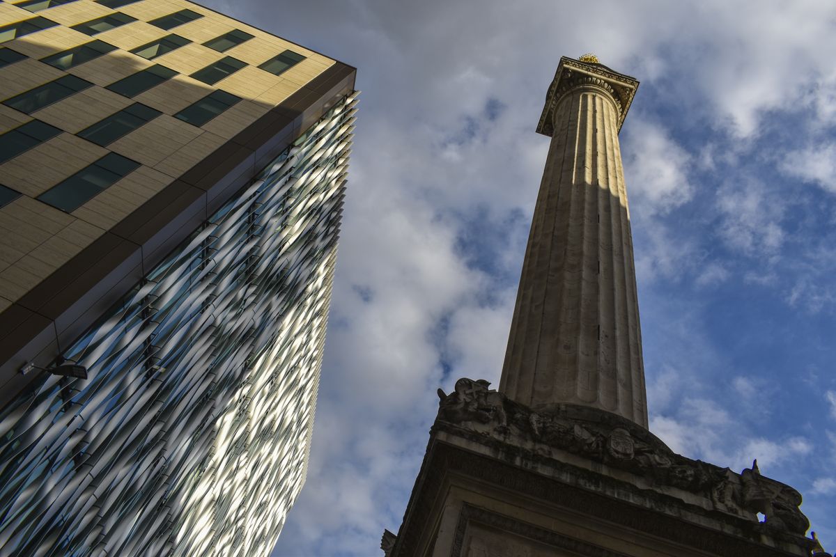 London monument at golden hour