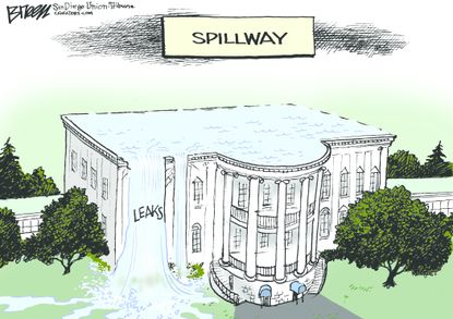 Political Cartoon U.S. Flynn White House Spillway