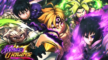 Press shot for Anime Origins codes showing various anime characters in action poses