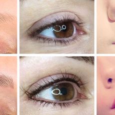 Eyebrow, Eyelash, Eye, Face, Skin, Eye shadow, Lip, Organ, Iris, Cheek, 