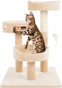 PETMAKER 3-Tier Cat Tower Collection with Interactive Cheese Wheel Toy RRP: $64.95 | Now: $44.95 | Save: $19.88 (31%)