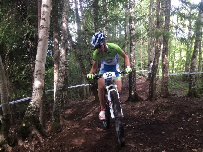 A Slovenian uses finesse to find his line through this section