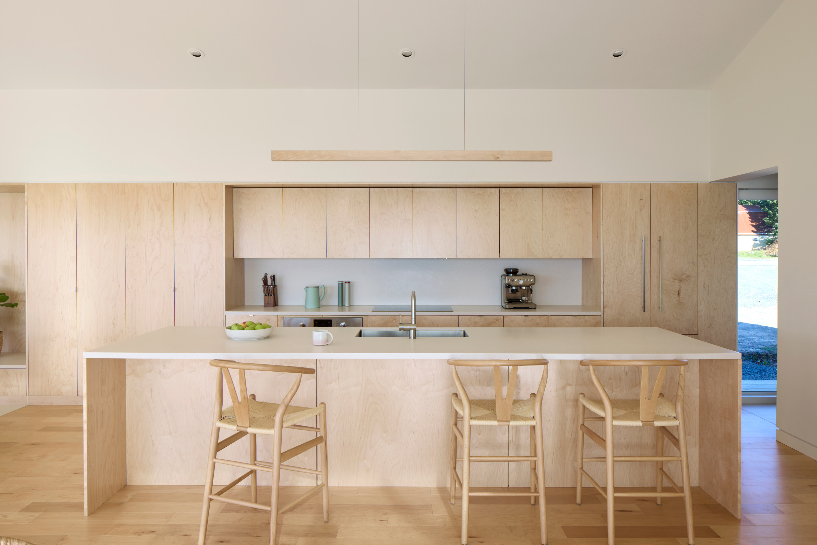 The kitchen, with the entrance beyond