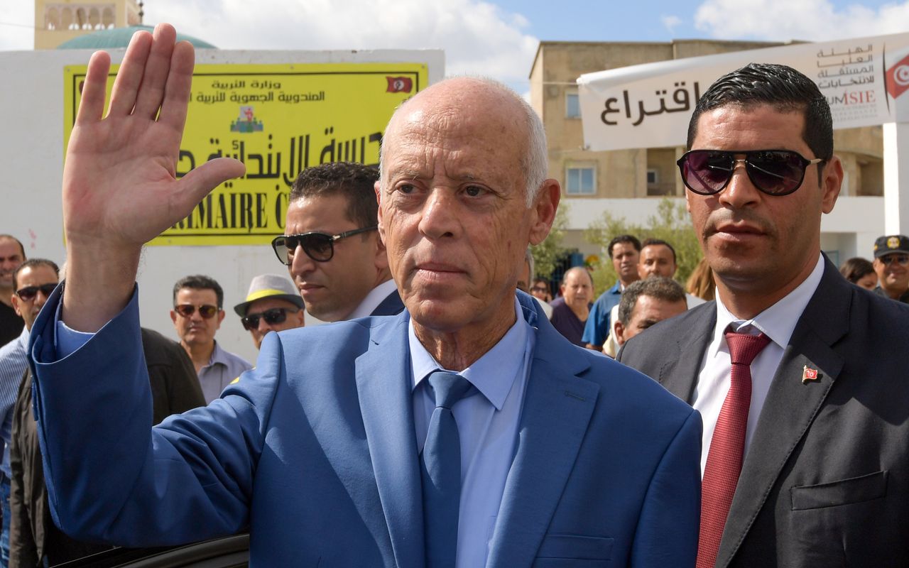 Tunisian President Kais Saied pictured in 2019