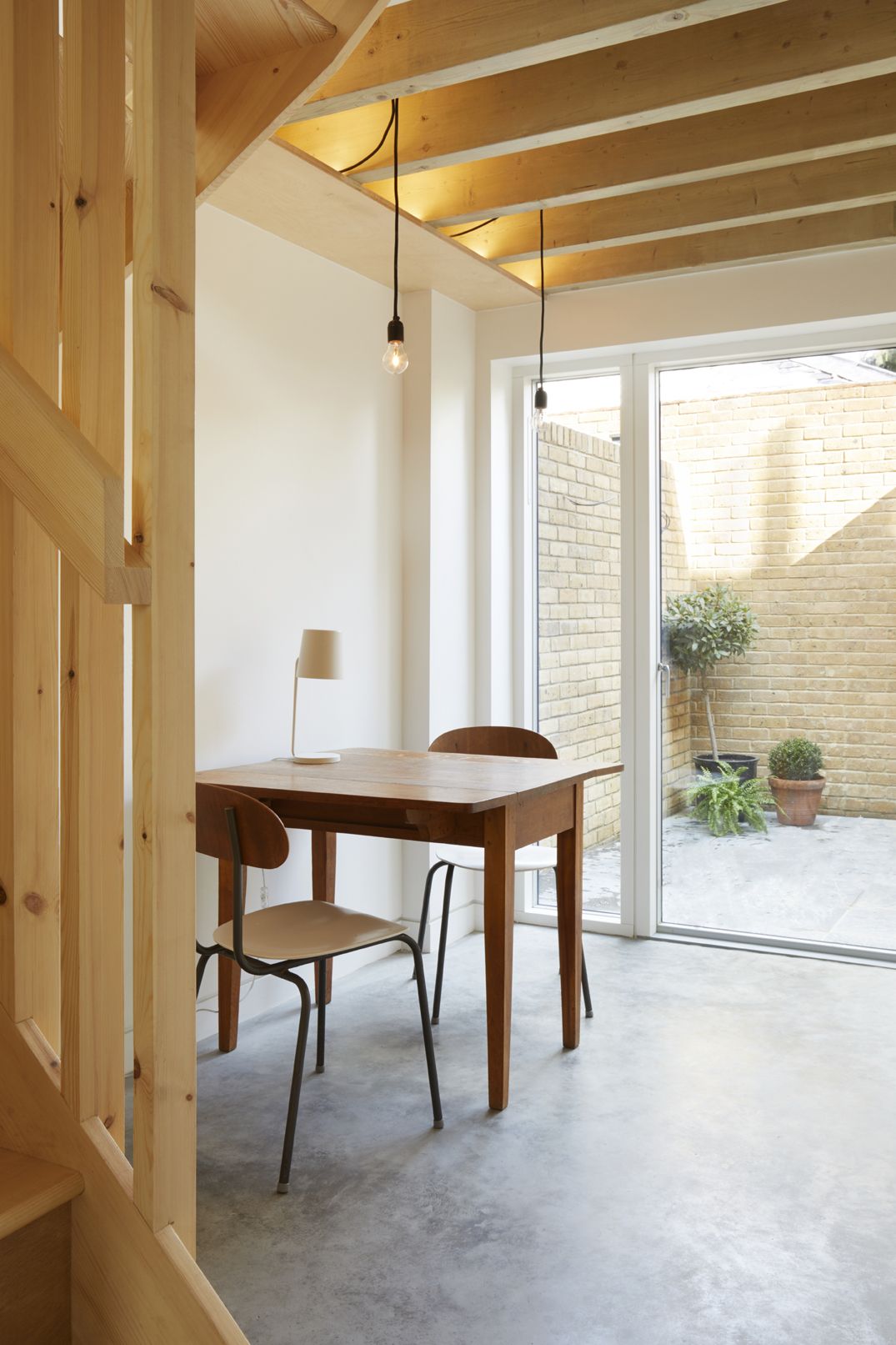 a room in a narrow infill house