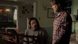 (L to R) Nick Offerman as Bill (seated at a piano) and Murray Bartlett as Frank in The Last of Us episode 3 on HBO