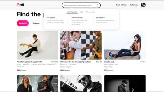 A screenshot of the Til online guitar lessons website
