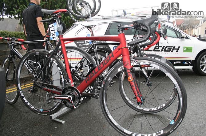 In 2014, Raleigh&rsquo;s top bike will be the Militis Team, an electronic groupset-compatible update, ridden at the Tour of Britain by Australian Tom Scully (Team Raleigh)