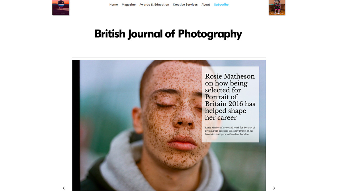 British Journal of Photography website screenshot