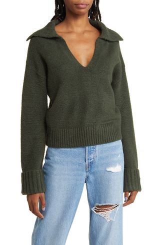 Oversize Johnny Collar Sweater
