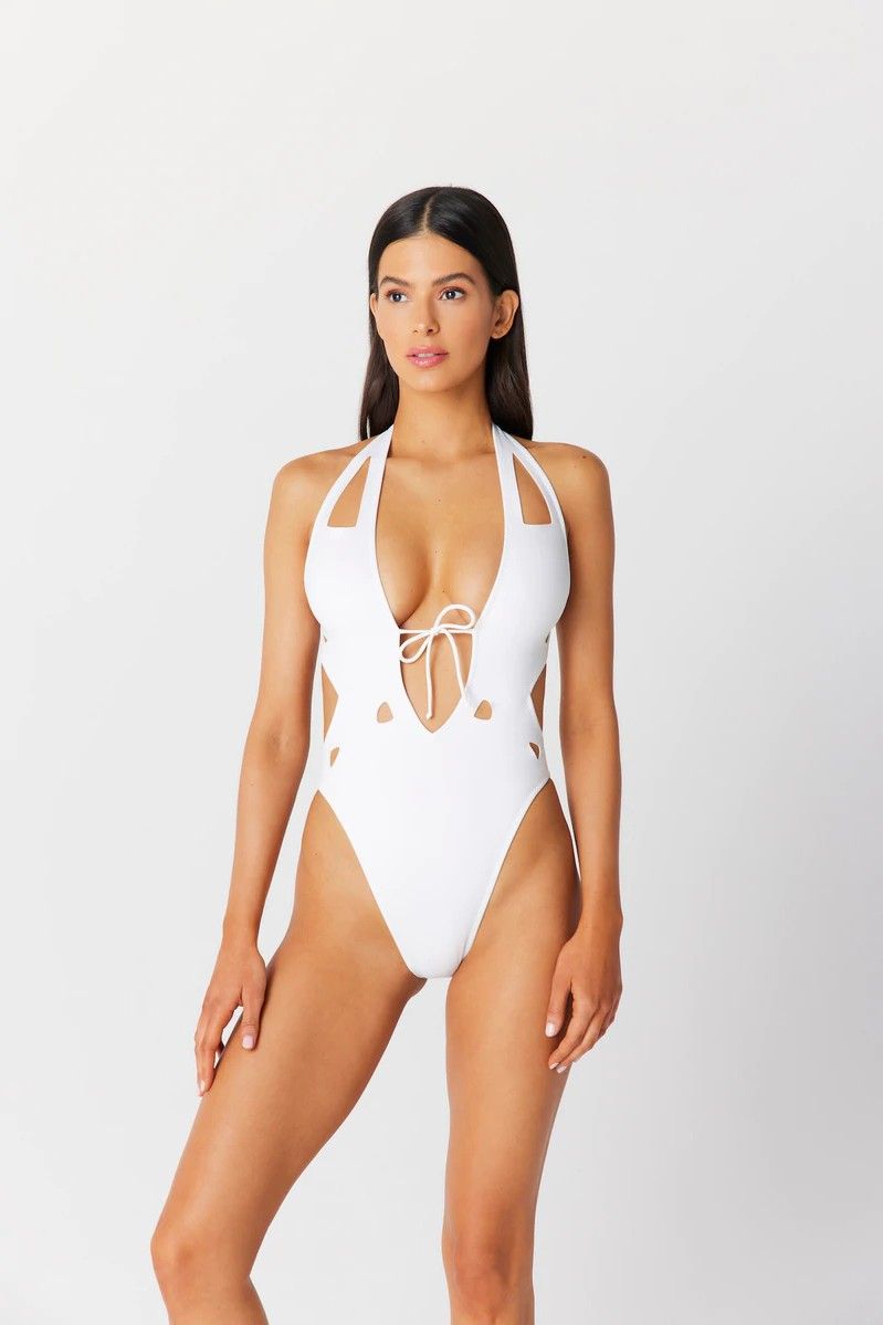 white one piece swimsuit