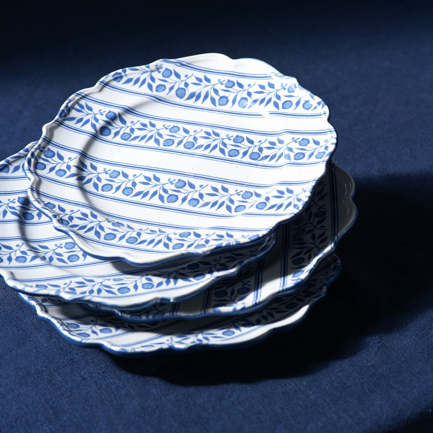 Habitat X Morris &amp;amp; Co. Inky 4 Piece Stoneware Side Plates - Blue
