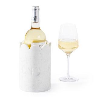 marble wine chiller with scalloped edge