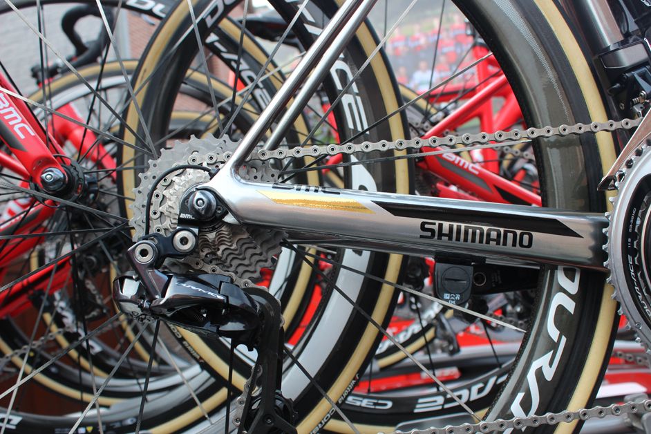 A close-up of Van Avermaet's bike
